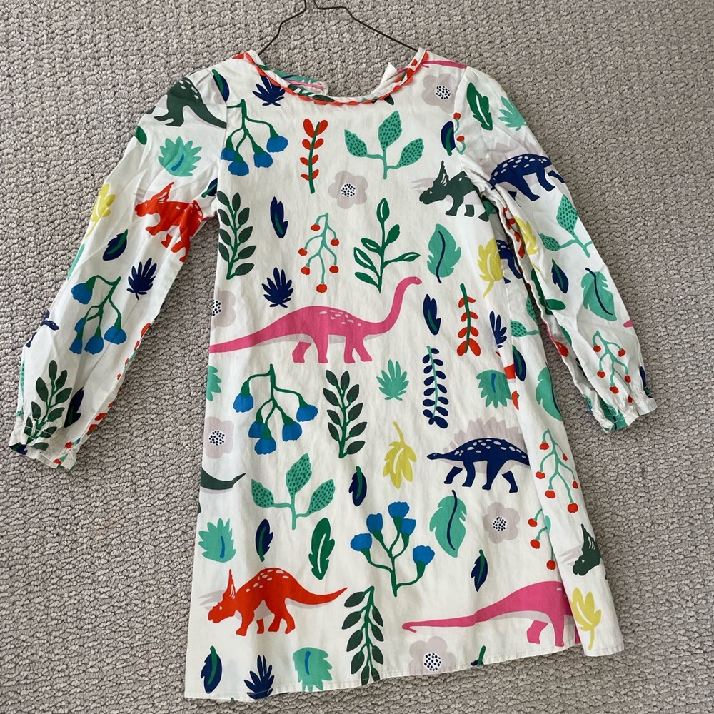 Dinosaur play dress with ric rac
